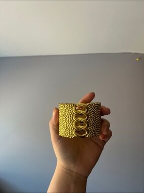 Gold tone cuff bracelet